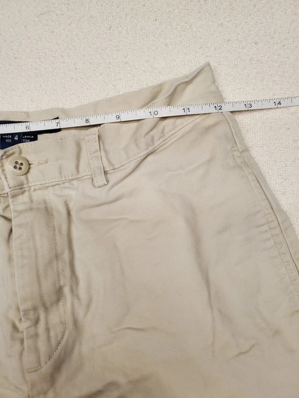 Ralph Lauren Sport Women's Sz 4 Khaki Chino Shorts Pony Logo Cuffed Preppy
